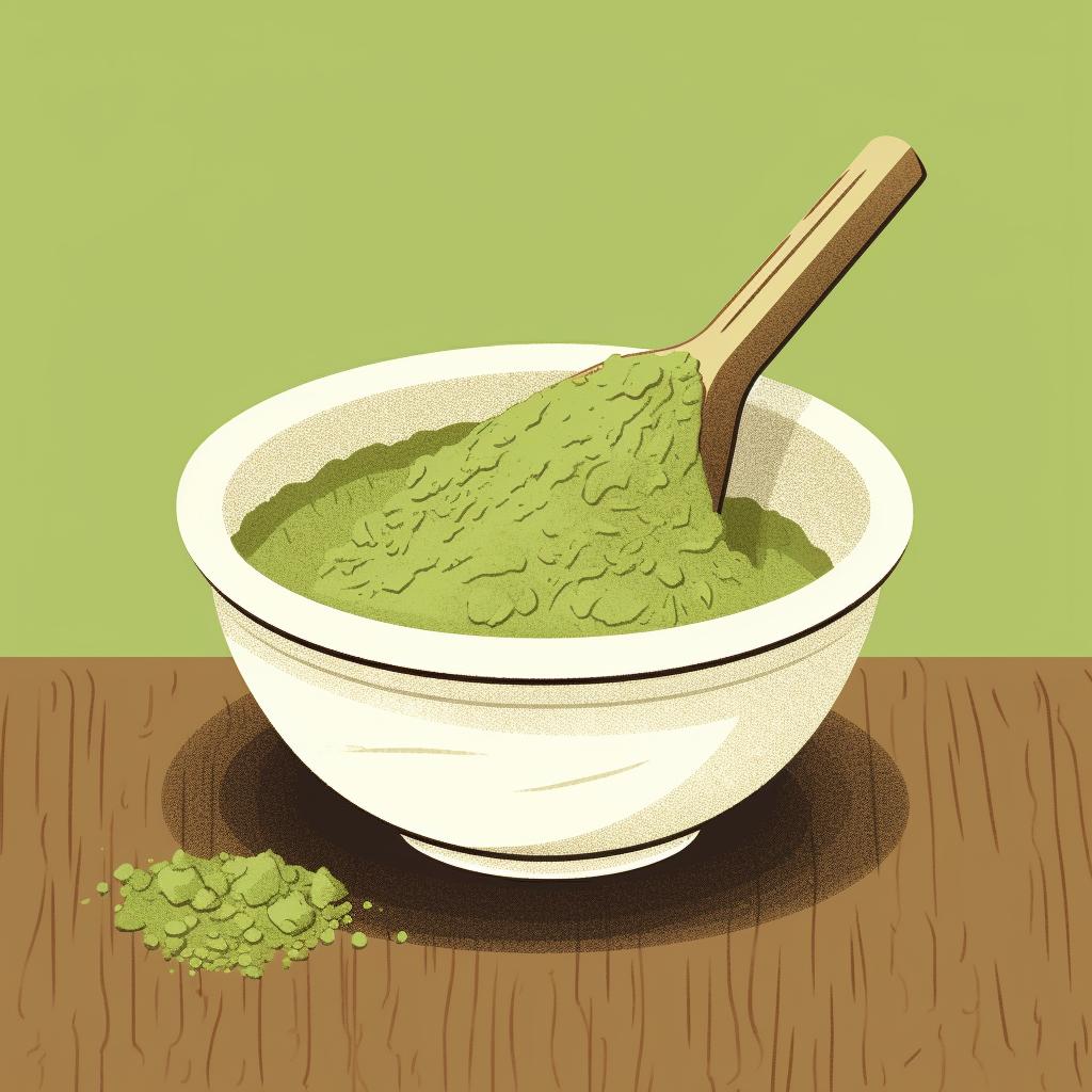 Matcha powder being sifted into a bowl