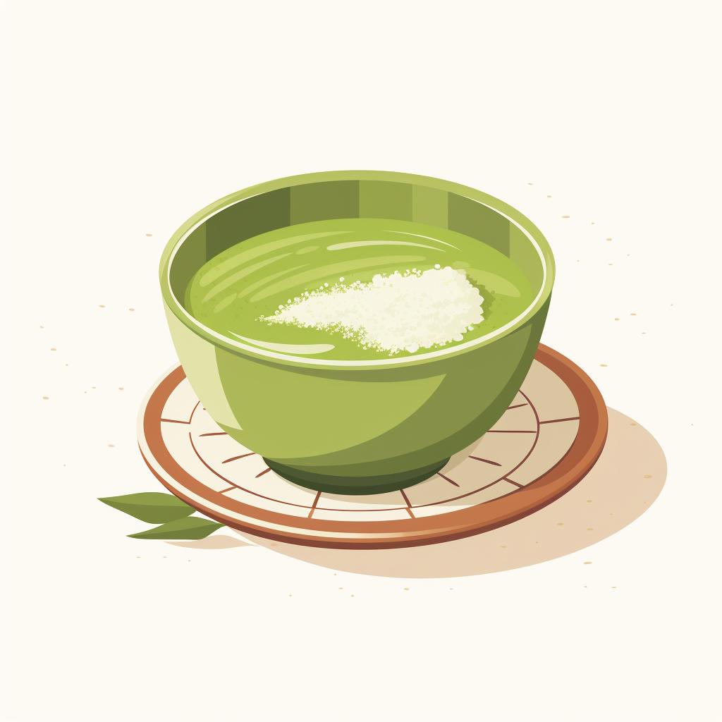 A bowl of freshly whisked matcha, ready to be enjoyed.